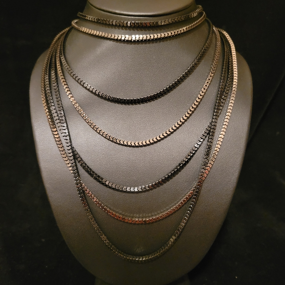 Estate Two Tone Multi Layer Statement Necklace - image 1